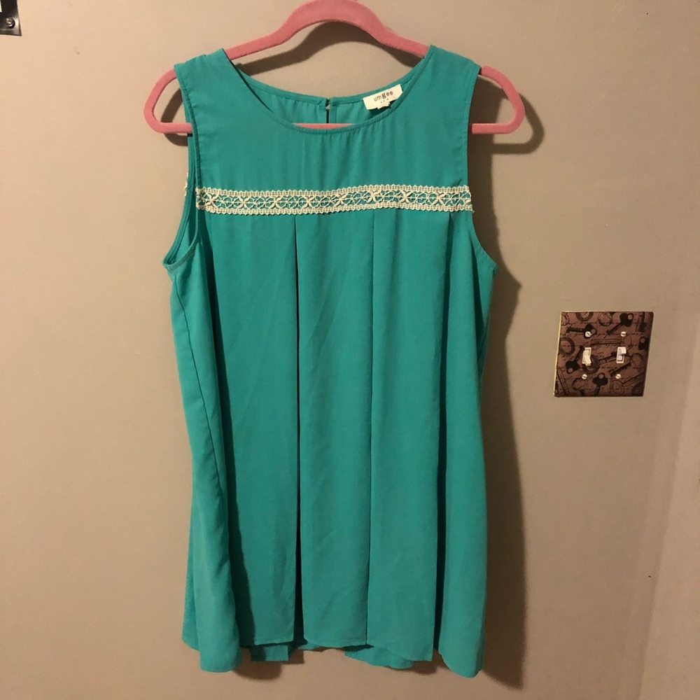 UmGee Turquoise Dress with lace accent